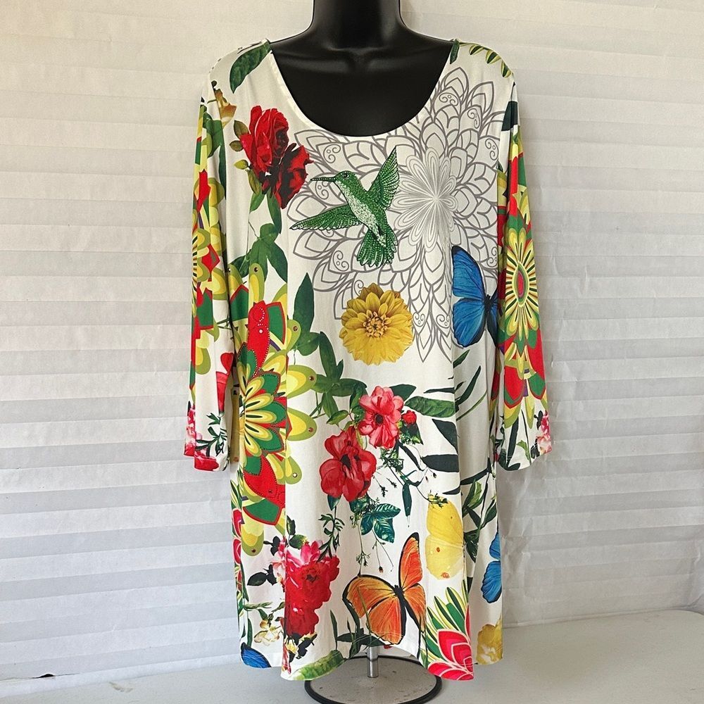 7th Avenue Blouse Hummingbird Design Women’s Size XL